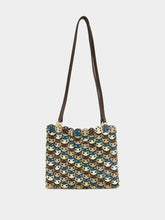 Rabanne Mixed Disc Shoulder Bag in Light Gold, Blue, and Brown