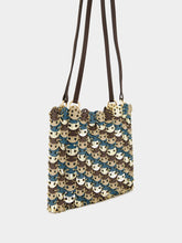 Rabanne Mixed Disc Shoulder Bag in Light Gold, Blue, and Brown