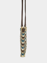 Rabanne Mixed Disc Shoulder Bag in Light Gold, Blue, and Brown