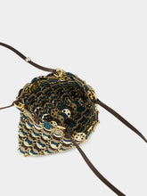 Rabanne Mixed Disc Shoulder Bag in Light Gold, Blue, and Brown