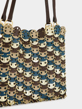 Rabanne Mixed Disc Shoulder Bag in Light Gold, Blue, and Brown