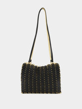 Rabanne Black and Gold 1969 Flip Bag in Leather