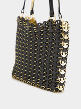 Rabanne Black and Gold 1969 Flip Bag in Leather