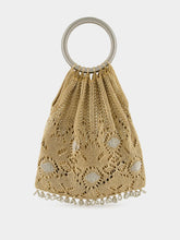Rabanne Light Gold Crochet Beaded Bag