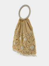 Rabanne Light Gold Crochet Beaded Bag