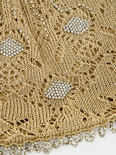 Rabanne Light Gold Crochet Beaded Bag
