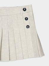 Rabanne Beige Mottled Wool Mini Pleated Skirt