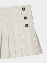Rabanne Beige Mottled Wool Mini Pleated Skirt