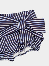 Rabanne Striped White and Blue Cotton Poplin Mini Shorts