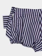 Rabanne Striped White and Blue Cotton Poplin Mini Shorts