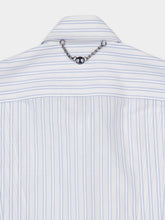 Rabanne White Striped Cotton Poplin Shirt with Belt Detail