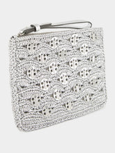 Rabanne Silver Lurex Raffia Disc Pouch