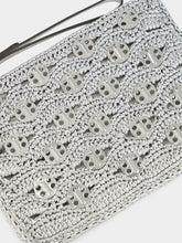 Rabanne Silver Lurex Raffia Disc Pouch