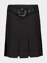 Rabanne Grey Pleated Mini Skirt with Belt
