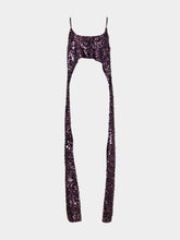 Rabanne Plum Sequin Sleeveless Top