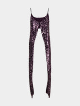 Rabanne Plum Sequin Sleeveless Top