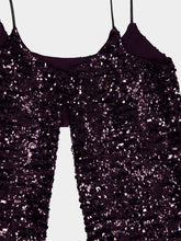 Rabanne Plum Sequin Sleeveless Top