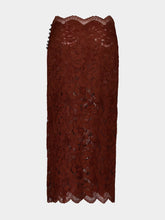 Rabanne Cinnamon Brown Lace Midi Skirt