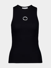 Rabanne Black Cotton Tank Top with Eyelet