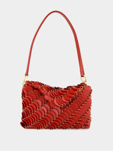 Rabanne Red Paco Leather Disc Bag