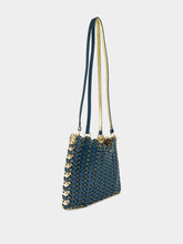 Rabanne Teal 1969 Reversible Leather Flip Bag