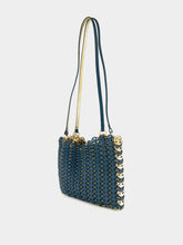 Rabanne Teal 1969 Reversible Leather Flip Bag