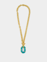 Rabanne Gold and Turquoise XL Link Necklace