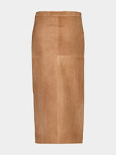 Caramel Draped Suede Midi Skirt | PDP - Fashion Clinic