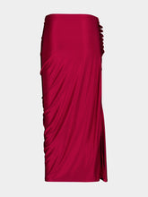 Rabanne Red Draped Midi Skirt in Jersey