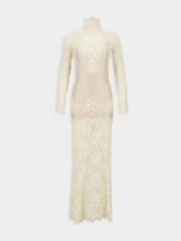 Rabanne Ivory Lace and Jersey Long Dress