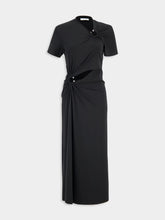 Rabanne Black Cotton Jersey Piercing Long Dress