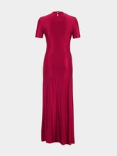 Rabanne Red Draped Long Dress in Jersey