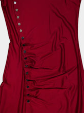 Rabanne Red Draped Long Dress in Jersey