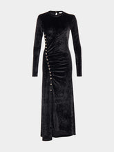 Rabanne Black Long Velvet Draped Dress