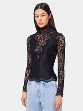 Rabanne Black Long-Sleeve Lace and Jersey Top