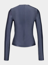 Rabanne Ardoise Long-Sleeve Embellished Wrap Top