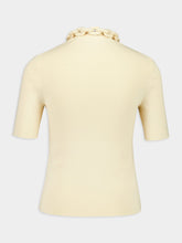 Rabanne Cream Short-Sleeved Top with Chain Detail