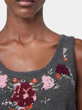 Rabanne Grey Wool Cashmere Floral Embroidered Cardigan