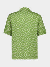 Frescobol Carioca Parakeet Green Roberto Linen Shirt