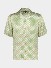 Frescobol Carioca Ivory and Parakeet Green Roberto Silk Shirt