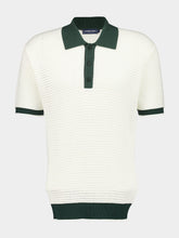 Frescobol Carioca Ivory and Evergreen Vidal Cotton Polo