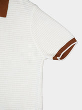 Frescobol Carioca Ivory and Dark Almond Vidal Cotton Polo