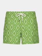Frescobol Carioca Parakeet Green and Ivory Rio Sport Swim Shorts