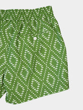 Frescobol Carioca Parakeet Green and Ivory Rio Sport Swim Shorts