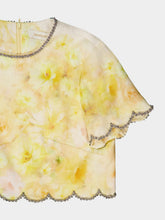 Zimmermann Yellow Floral Crush Scalloped Top