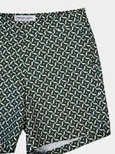 Frescobol Carioca Evergreen and Ivory Porto Lotus Swim Shorts