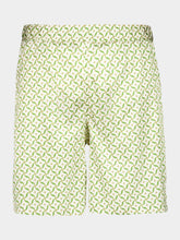 Frescobol Carioca Ivory and Parakeet Green Palma Silk Shorts