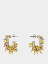 Rabanne Small Punk XL Link Bicolor Silver and Gold Earrings
