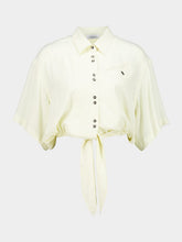 Rabanne Yellow Cream Crepe de Chine Crop Shirt