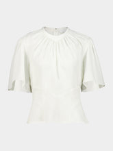 Rabanne White Gathered Acetate Blouse